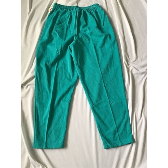 Young Stuff II Womens Teal Elastic Waist Pants Size M 100% Cotton Made In USA - Picture 11 of 12